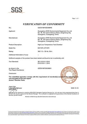 EW1070 - LVD Certificate